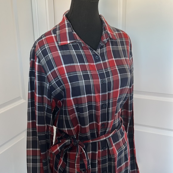 Banana Republic Plaid Shirt Dress - Picture 2 of 9